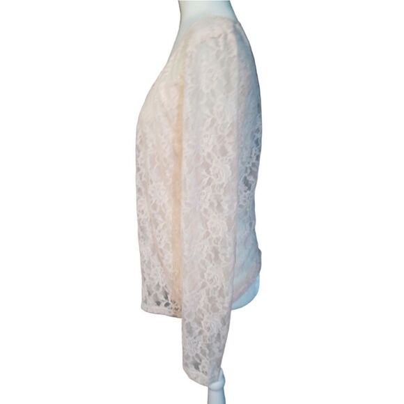 French Laundry Blush Pink Antique Style Lace Long Sleeve Blouse Size XL - Picture 2 of 6